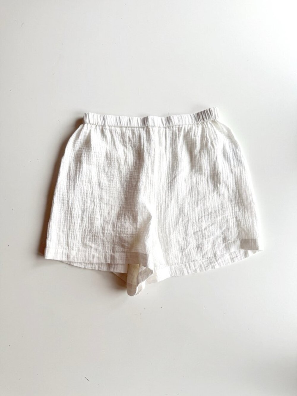 REFORMATION White 100% Cotton Gauze Relaxed Pull On Shorts, Size 2